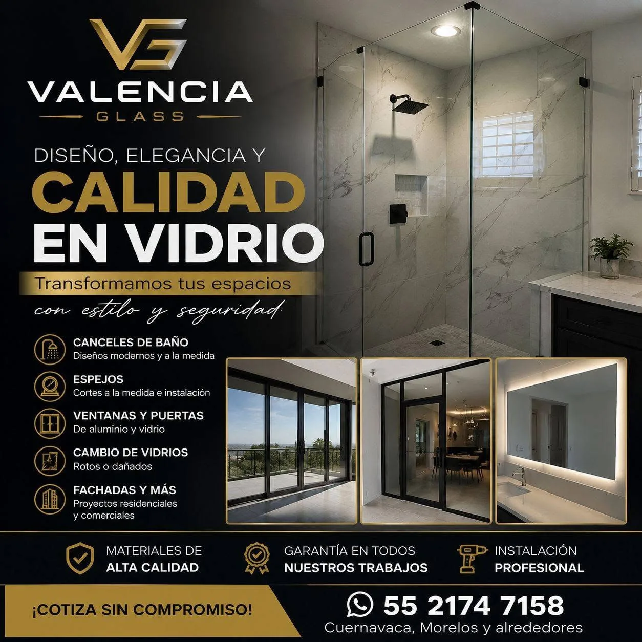 Reemplazo y mantenimiento de vidrio